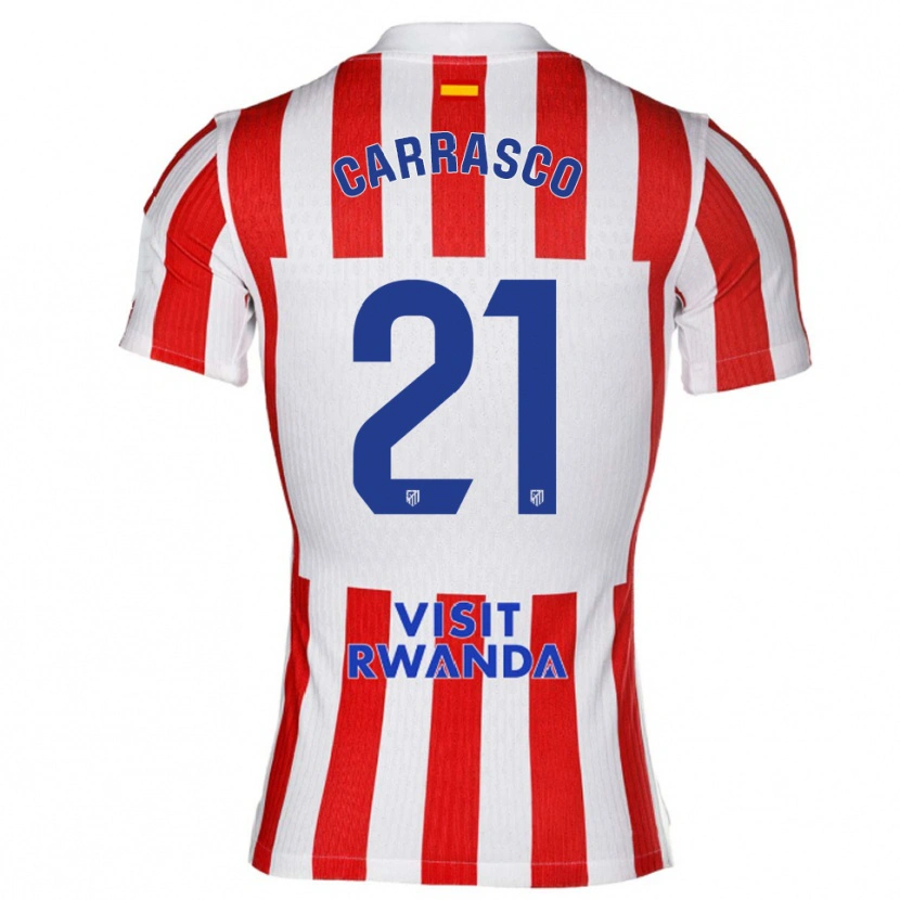 Danxen Kinder Yannick Carrasco #21 Rot Weiß Heimtrikot Trikot 2025/26 T-Shirt