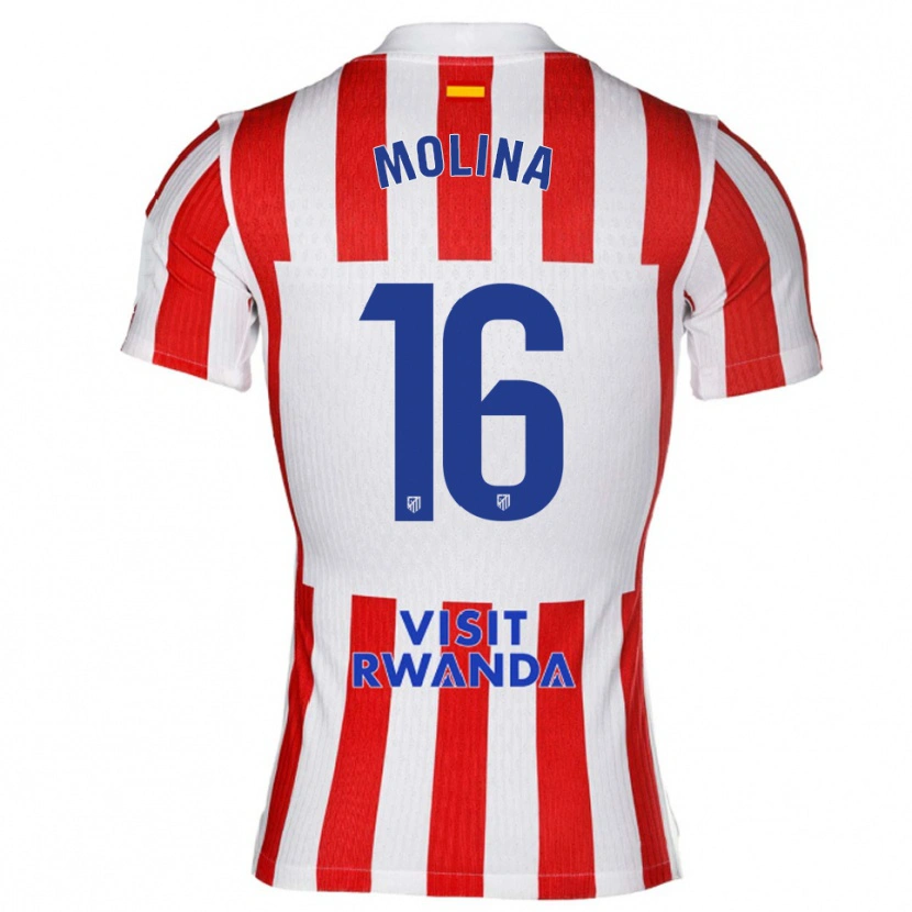Danxen Kinder Nahuel Molina #16 Rot Weiß Heimtrikot Trikot 2025/26 T-Shirt