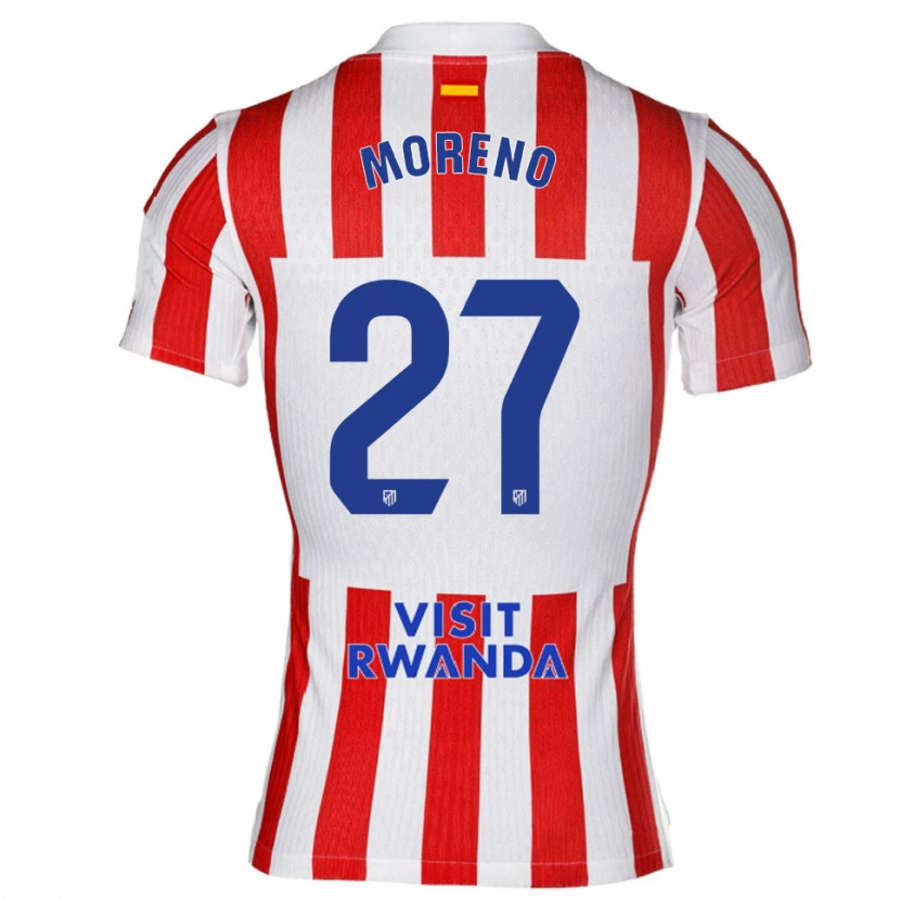 Danxen Kinder Emma Moreno #27 Rot Weiß Heimtrikot Trikot 2025/26 T-Shirt