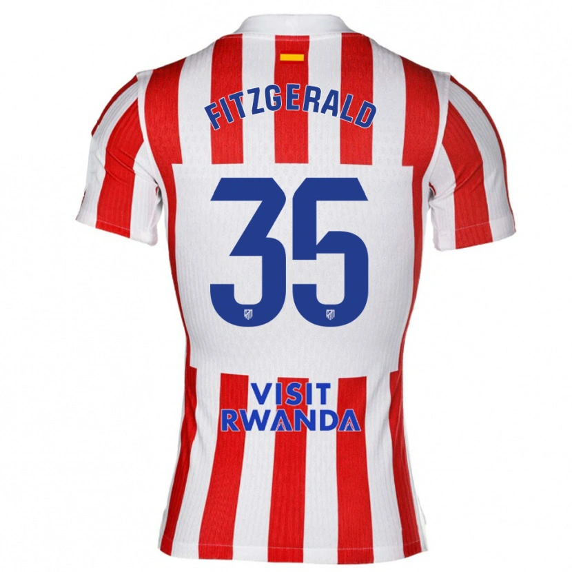 Danxen Kinder Daniel Fitzgerald #35 Rot Weiß Heimtrikot Trikot 2025/26 T-Shirt