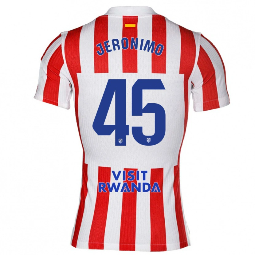 Danxen Kinder Isaiah Jeronimo #45 Rot Weiß Heimtrikot Trikot 2025/26 T-Shirt