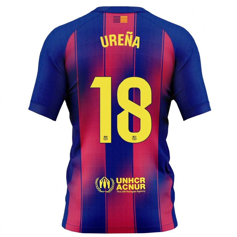 Danxen Kinder Óscar Ureña #18 Blau Rot Heimtrikot Trikot 2025/26 T-Shirt