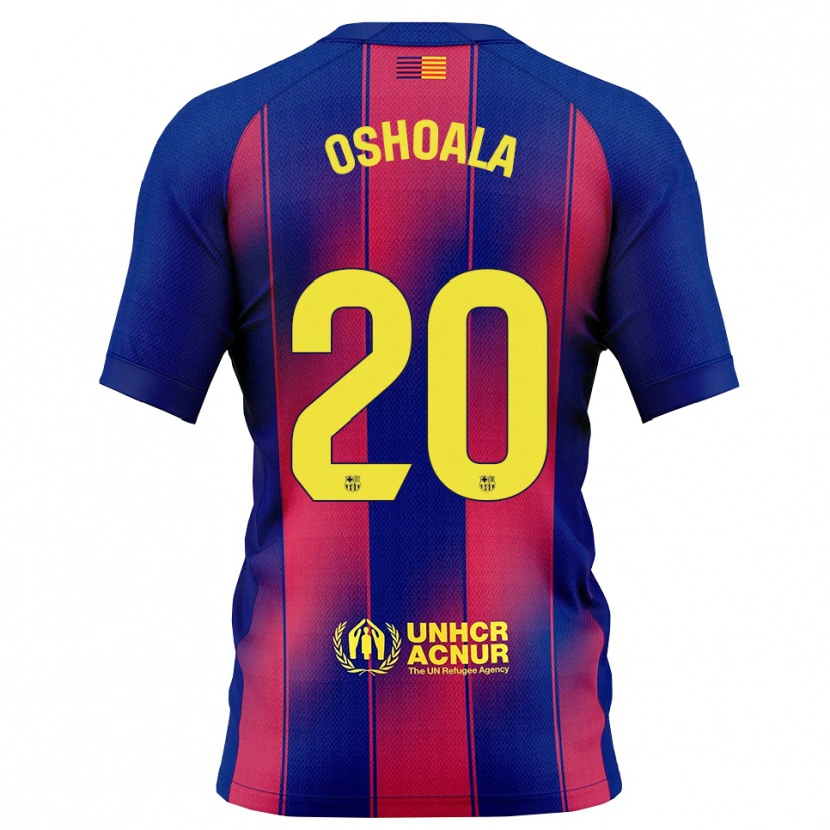 Danxen Kinder Asisat Oshoala #20 Blau Rot Heimtrikot Trikot 2025/26 T-Shirt