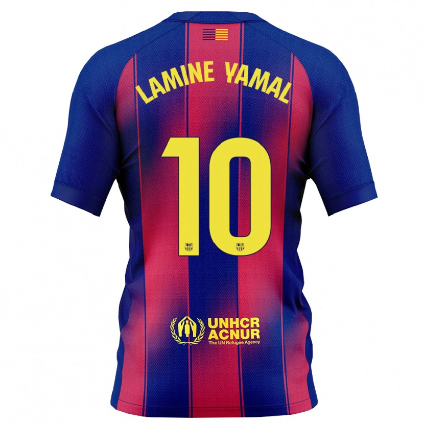 Danxen Kinder Lamine Yamal #10 Blau Rot Heimtrikot Trikot 2025/26 T-Shirt