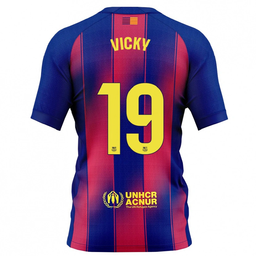 Danxen Kinder Vicky López #19 Blau Rot Heimtrikot Trikot 2025/26 T-Shirt
