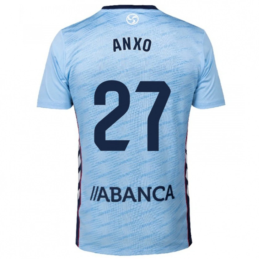 Danxen Kinder Anxo Rodríguez #27 Himmelblau Rot Heimtrikot Trikot 2025/26 T-Shirt