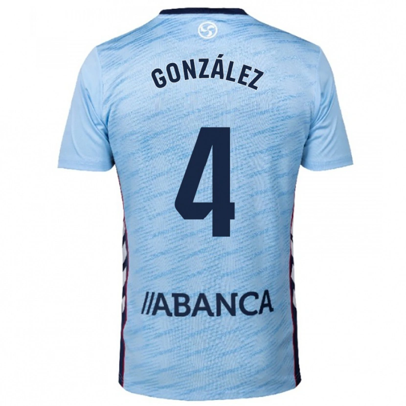Danxen Kinder Paula González #4 Himmelblau Rot Heimtrikot Trikot 2025/26 T-Shirt