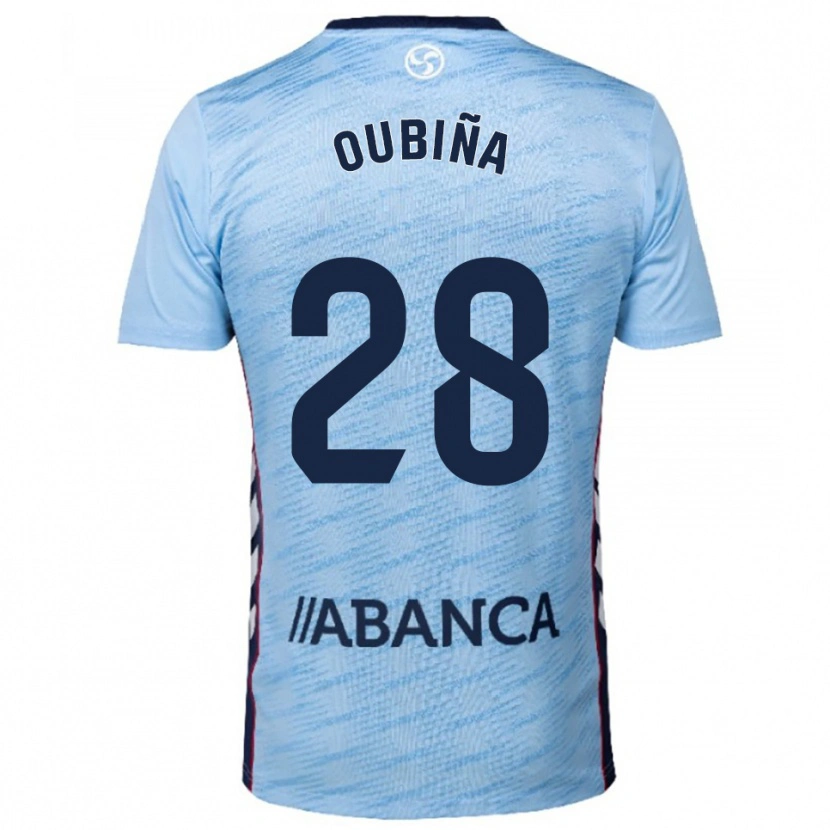 Danxen Kinder Jimena Oubiña #28 Himmelblau Rot Heimtrikot Trikot 2025/26 T-Shirt