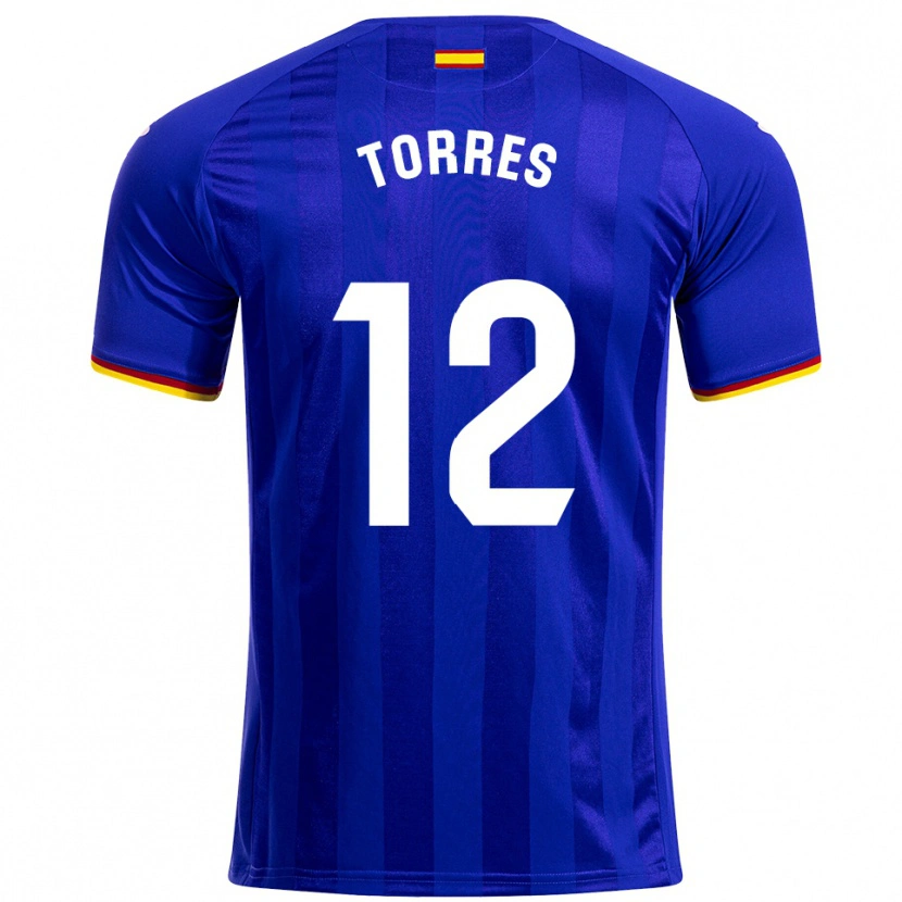 Danxen Kinder Rubén Torres #12 Blau Rot Gelb Heimtrikot Trikot 2025/26 T-Shirt
