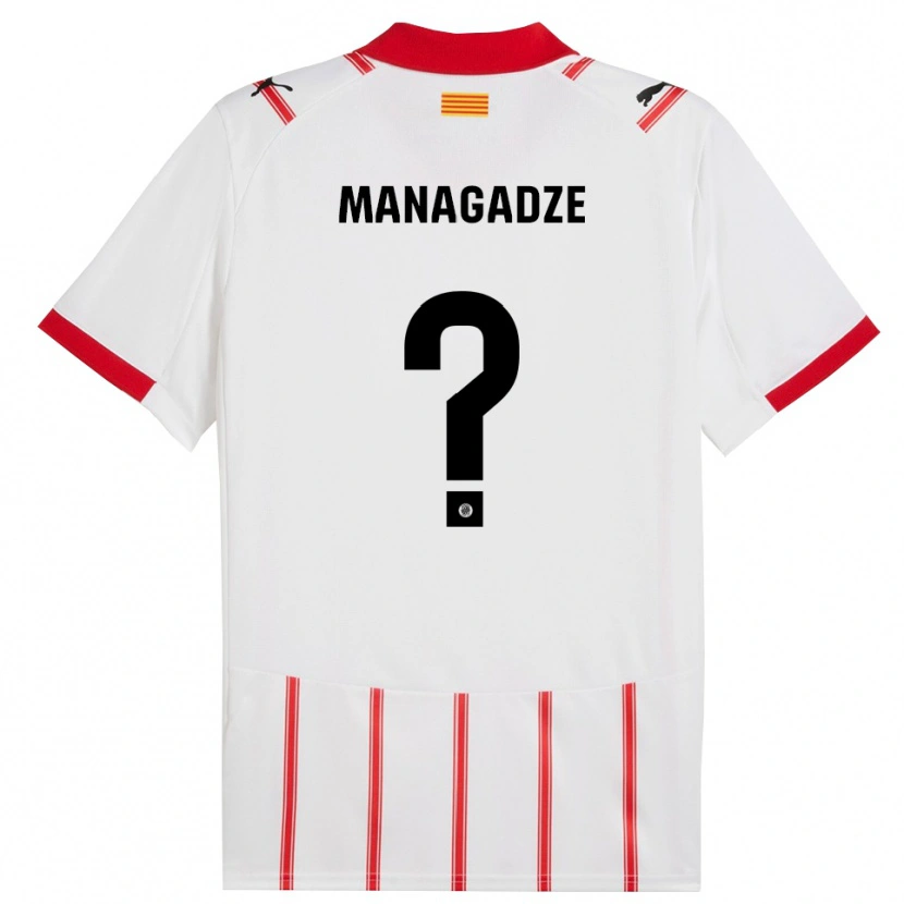 Danxen Kinder Luka Managadze #0 Weiß Rot Heimtrikot Trikot 2025/26 T-Shirt