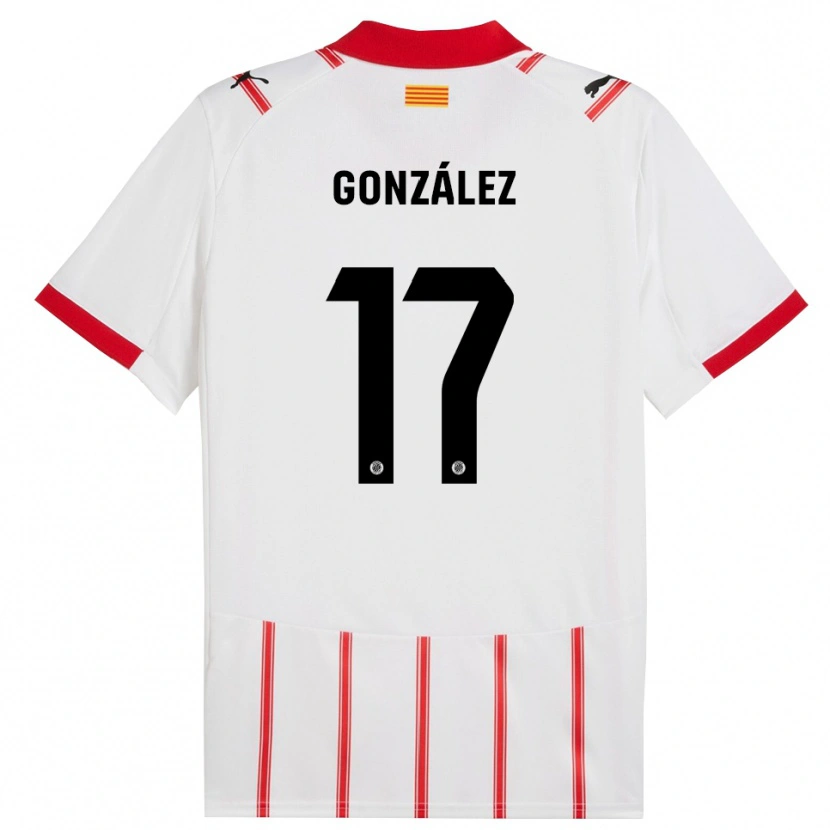Danxen Kinder Mario González #17 Weiß Rot Heimtrikot Trikot 2025/26 T-Shirt