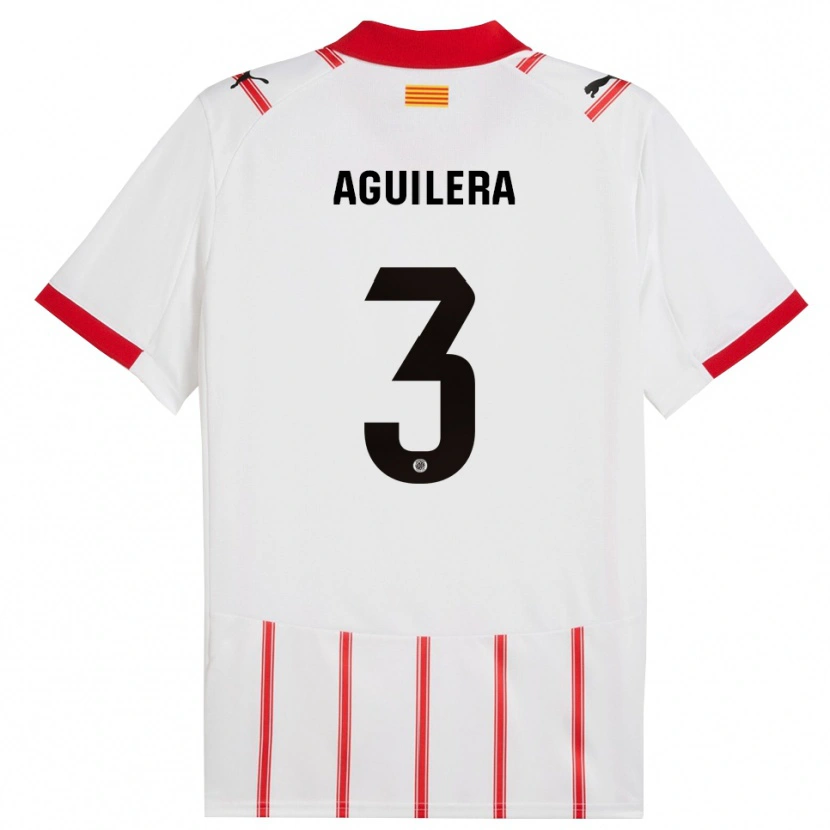 Danxen Kinder Oriol Aguilera #3 Weiß Rot Heimtrikot Trikot 2025/26 T-Shirt