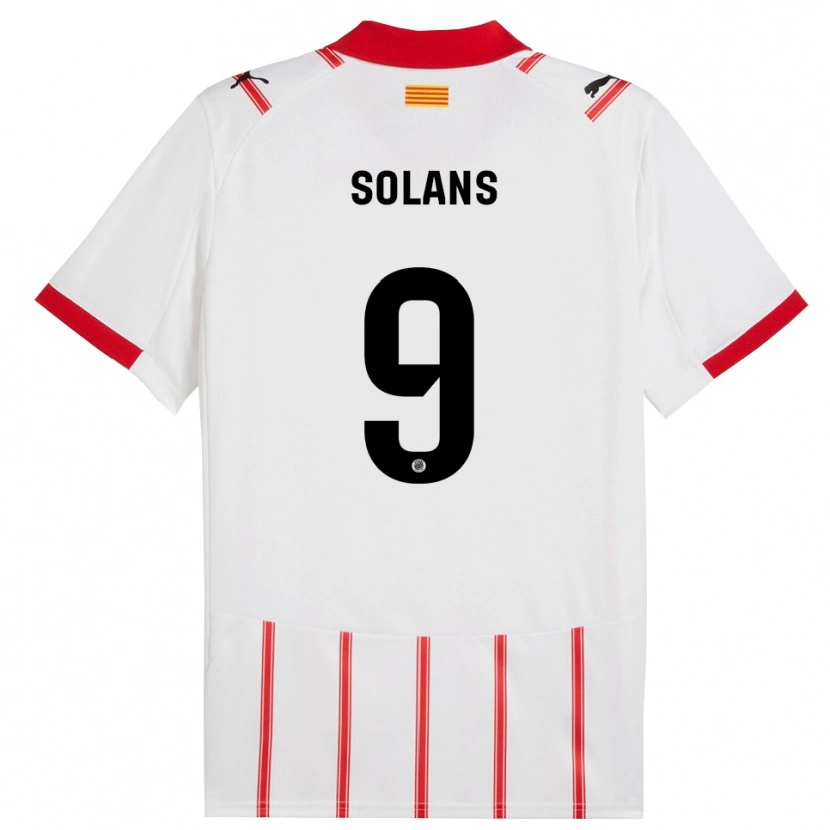 Danxen Kinder Sergi Solans #9 Weiß Rot Heimtrikot Trikot 2025/26 T-Shirt