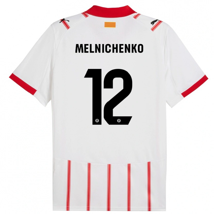 Danxen Kinder Dmytro Melnichenko #12 Weiß Rot Heimtrikot Trikot 2025/26 T-Shirt
