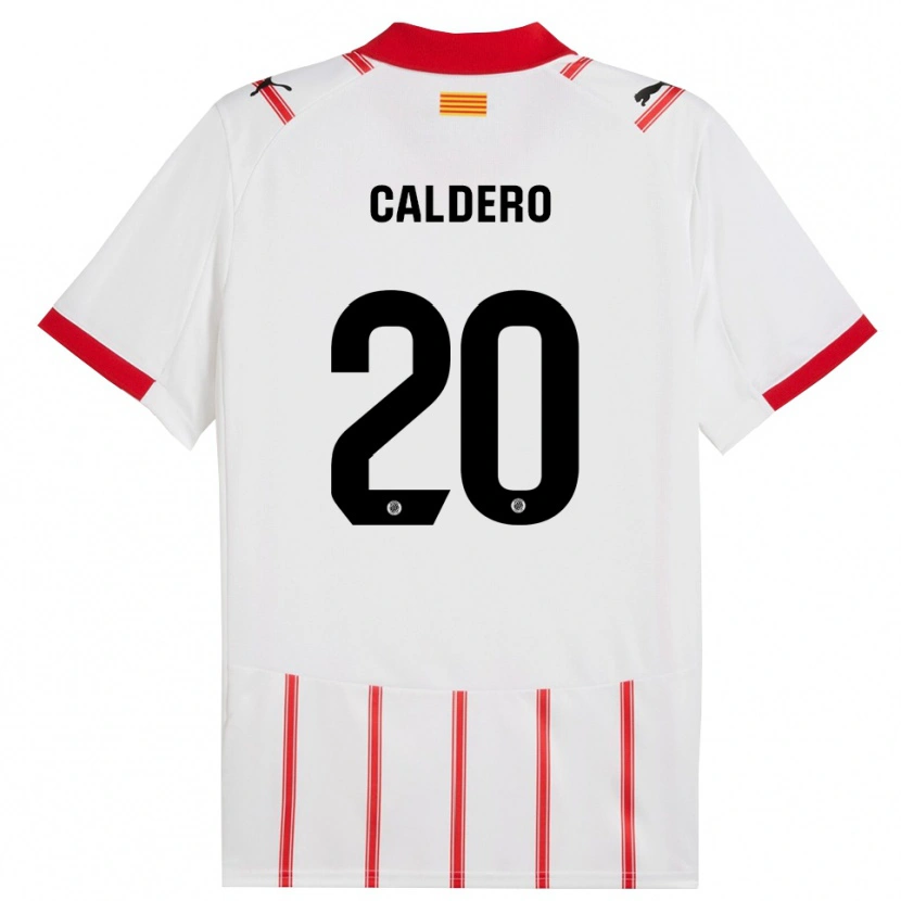 Danxen Kinder Nil Calderó #20 Weiß Rot Heimtrikot Trikot 2025/26 T-Shirt