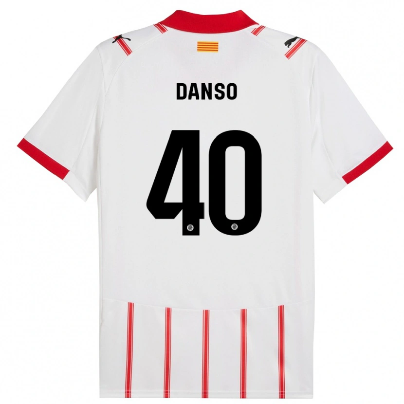 Danxen Kinder Jordi Danso #40 Weiß Rot Heimtrikot Trikot 2025/26 T-Shirt