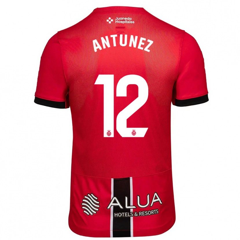 Danxen Kinder Yahir Antúnez #12 Rot Schwarz Heimtrikot Trikot 2025/26 T-Shirt