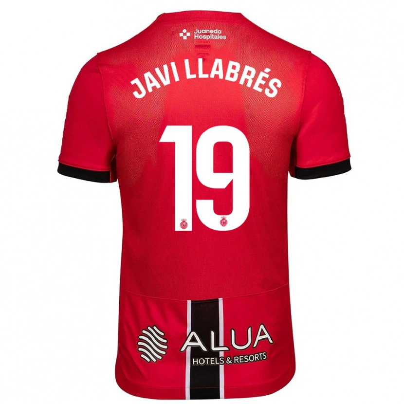 Danxen Kinder Javi Llabrés #19 Rot Schwarz Heimtrikot Trikot 2025/26 T-Shirt