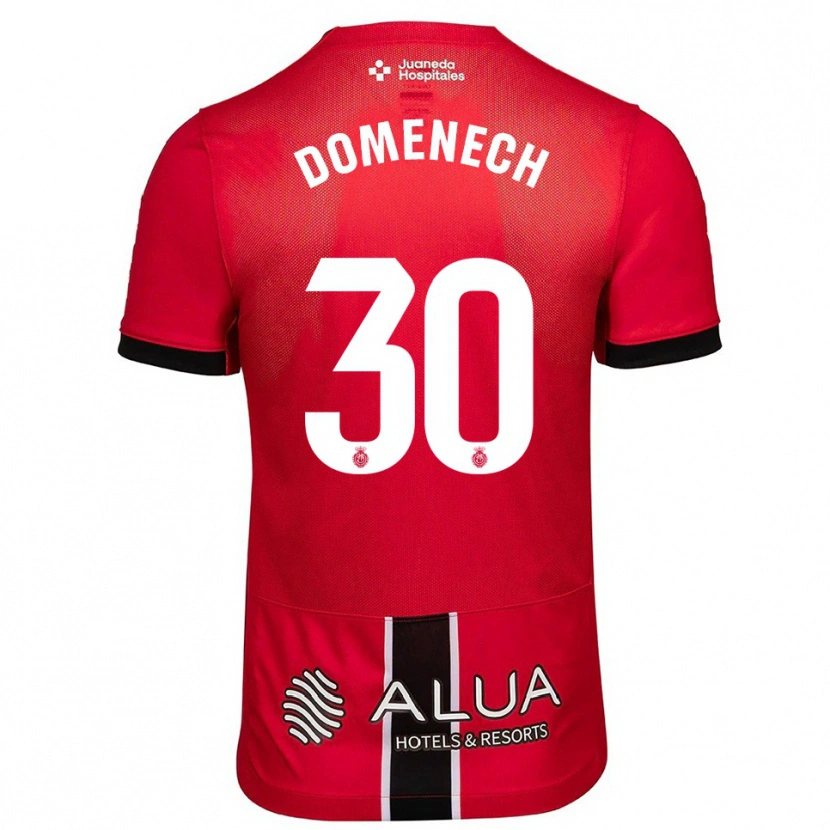 Danxen Kinder Marc Domènech #30 Rot Schwarz Heimtrikot Trikot 2025/26 T-Shirt