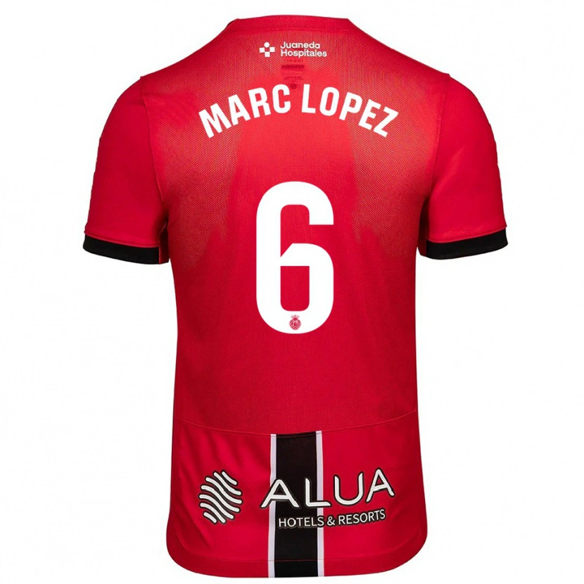 Danxen Kinder Marc López #6 Rot Schwarz Heimtrikot Trikot 2025/26 T-Shirt