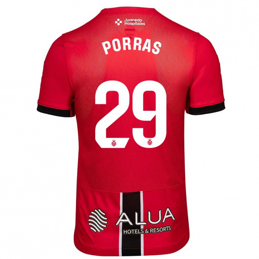 Danxen Kinder Jordi Porras #29 Rot Schwarz Heimtrikot Trikot 2025/26 T-Shirt