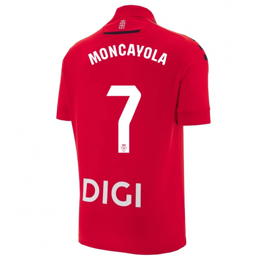Danxen Kinder Jon Moncayola #7 Rot Schwarz Heimtrikot Trikot 2025/26 T-Shirt
