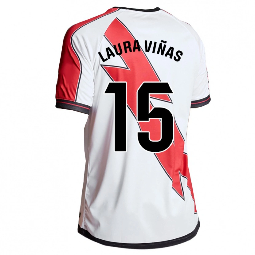 Danxen Kinder Laura Viñas Herrera #15 Weiß Rot Heimtrikot Trikot 2025/26 T-Shirt