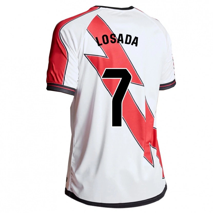 Danxen Kinder Juan Losada #7 Weiß Rot Heimtrikot Trikot 2025/26 T-Shirt