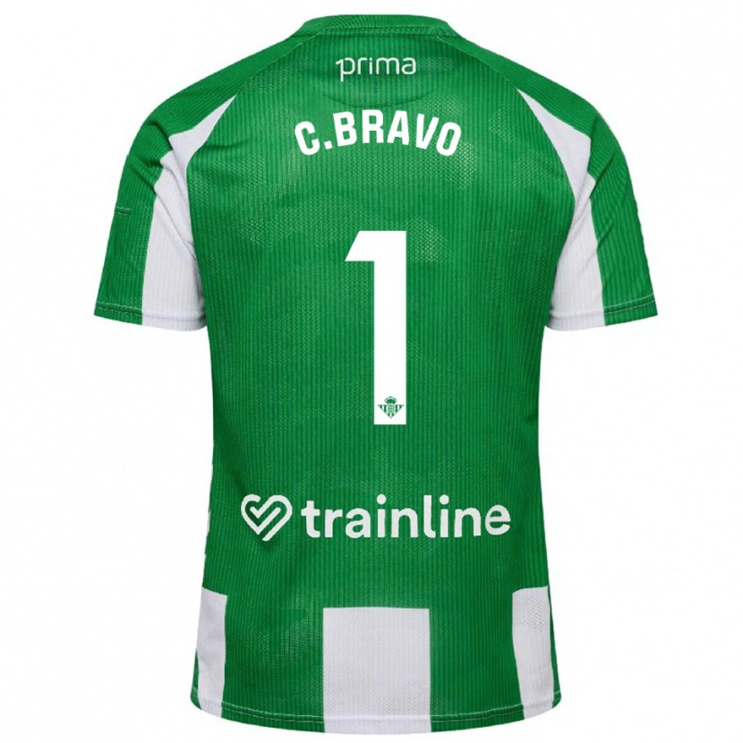Danxen Kinder Claudio Bravo #1 Grün Weiß Heimtrikot Trikot 2025/26 T-Shirt