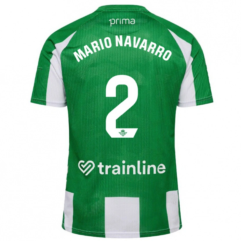 Danxen Kinder Mario Navarro #2 Grün Weiß Heimtrikot Trikot 2025/26 T-Shirt
