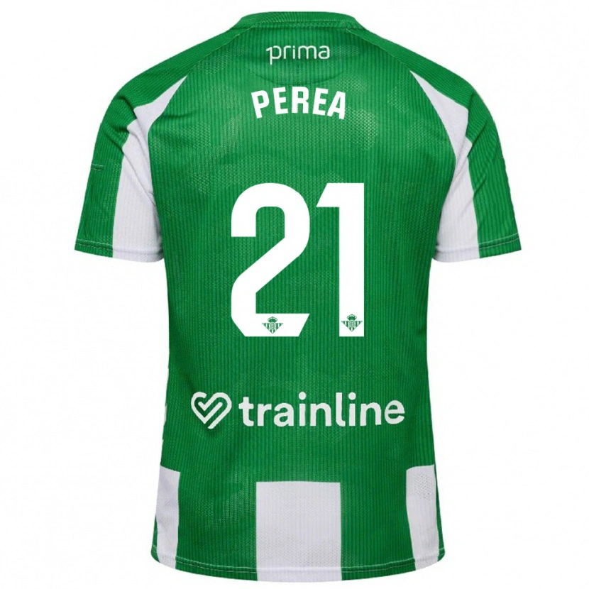 Danxen Kinder Paula Perea #21 Grün Weiß Heimtrikot Trikot 2025/26 T-Shirt