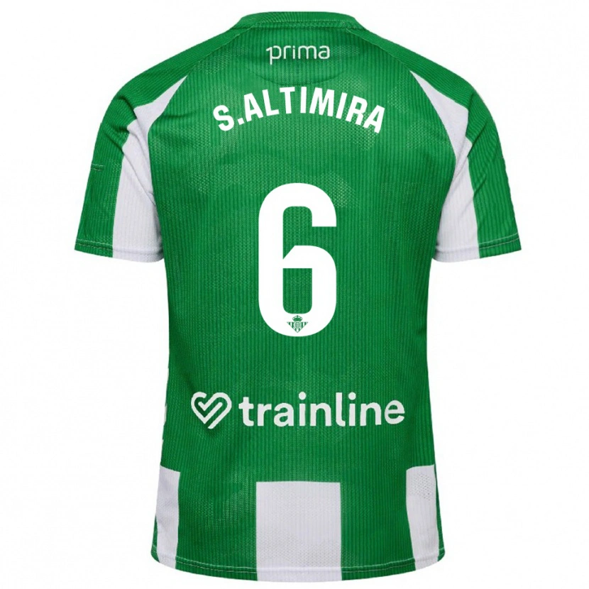 Danxen Kinder Sergi Altimira #6 Grün Weiß Heimtrikot Trikot 2025/26 T-Shirt