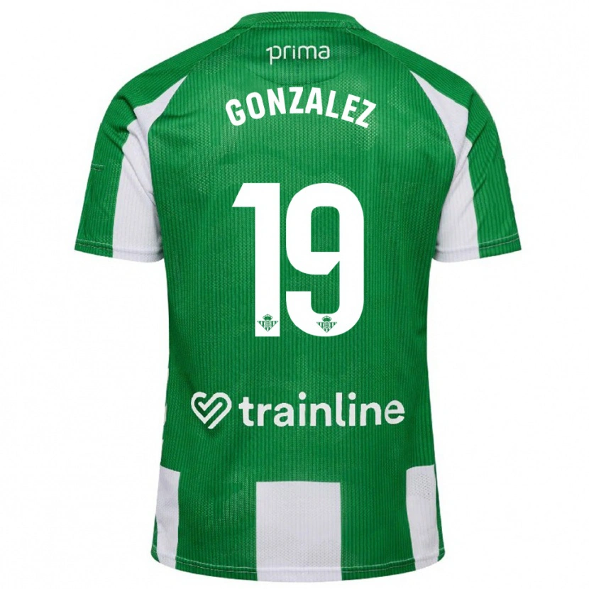 Danxen Kinder Juan González #19 Grün Weiß Heimtrikot Trikot 2025/26 T-Shirt