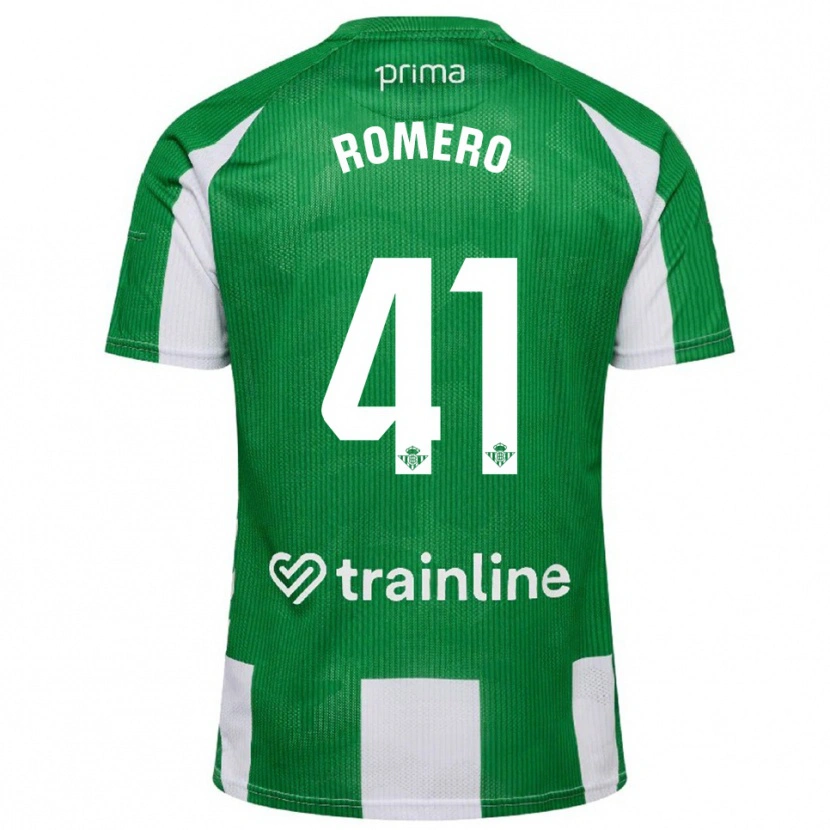 Danxen Kinder José Romero #41 Grün Weiß Heimtrikot Trikot 2025/26 T-Shirt