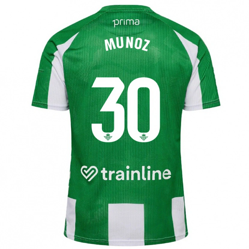 Danxen Kinder Blanca Muñoz #30 Grün Weiß Heimtrikot Trikot 2025/26 T-Shirt