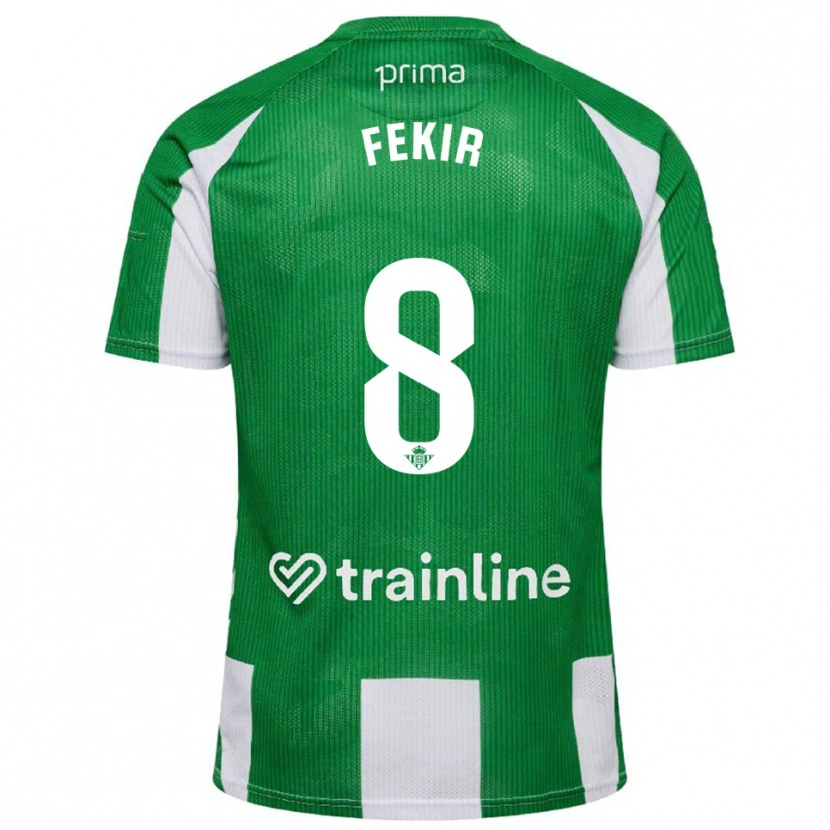 Danxen Kinder Nabil Fekir #8 Grün Weiß Heimtrikot Trikot 2025/26 T-Shirt
