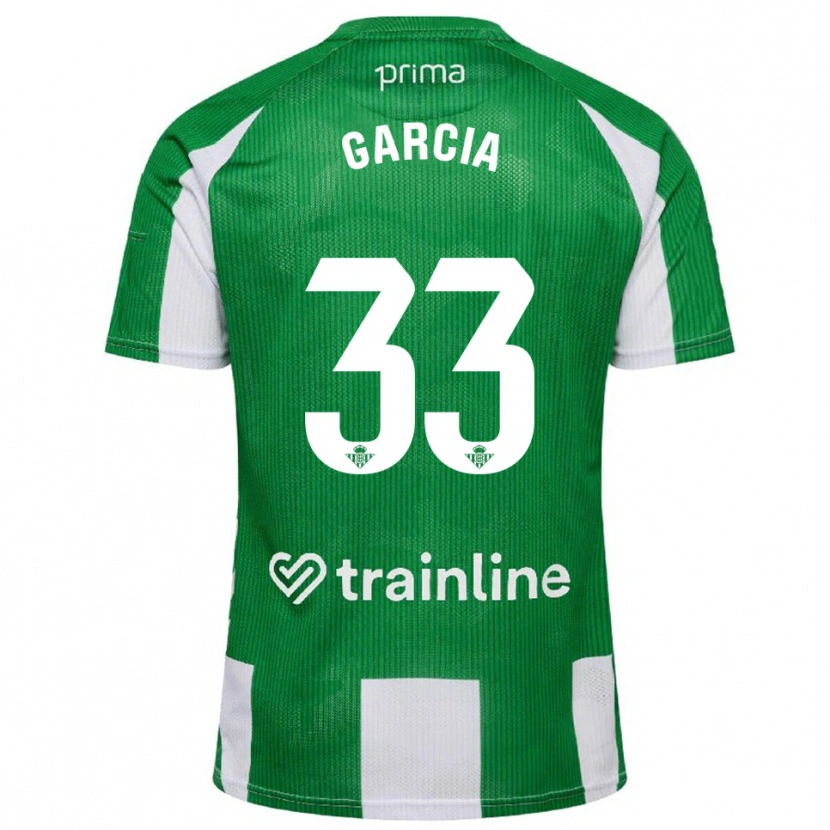 Danxen Kinder Pablo García #33 Grün Weiß Heimtrikot Trikot 2025/26 T-Shirt
