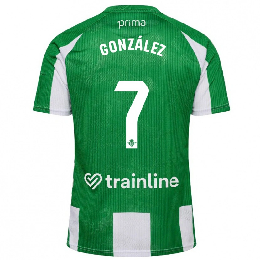 Danxen Kinder Antonio González #7 Grün Weiß Heimtrikot Trikot 2025/26 T-Shirt