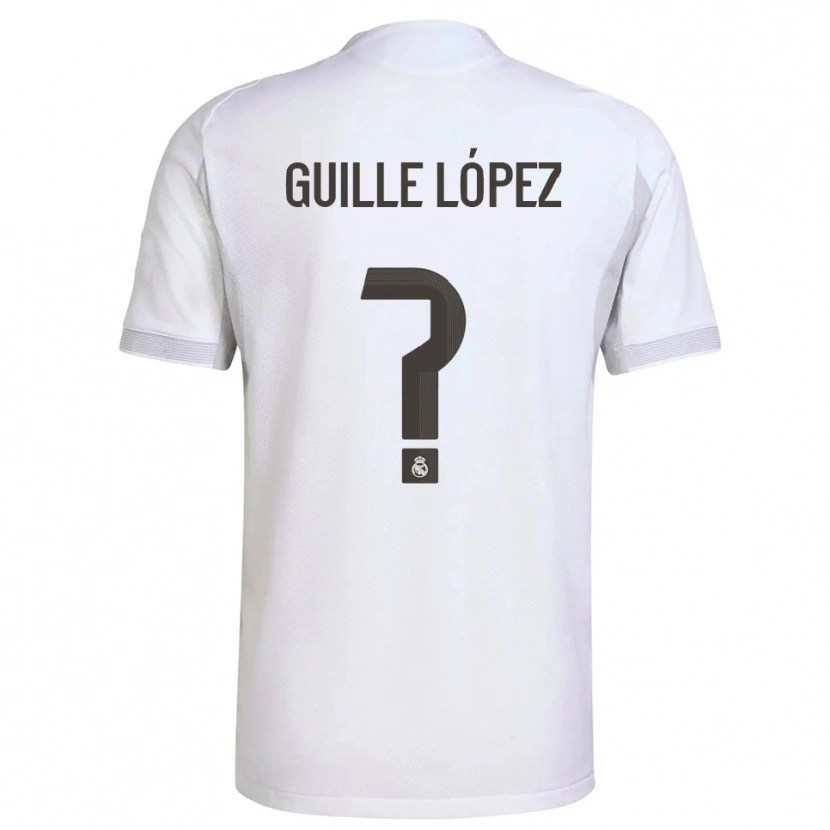 Danxen Kinder Guille López #0 Weiß Gelb Heimtrikot Trikot 2025/26 T-Shirt