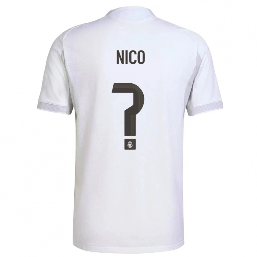 Danxen Kinder Nico Sánchez #0 Weiß Gelb Heimtrikot Trikot 2025/26 T-Shirt