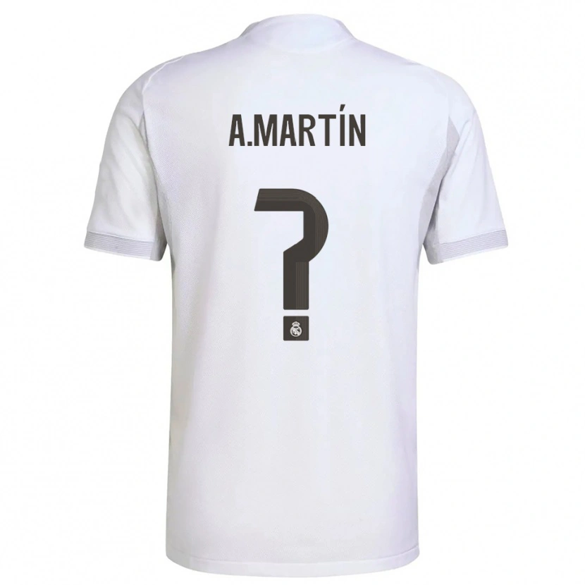 Danxen Kinder Álex Martín #0 Weiß Gelb Heimtrikot Trikot 2025/26 T-Shirt