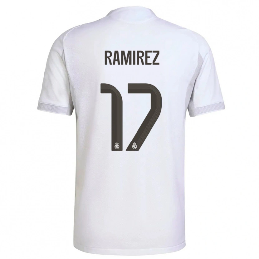 Danxen Kinder Darío Ramírez #17 Weiß Gelb Heimtrikot Trikot 2025/26 T-Shirt