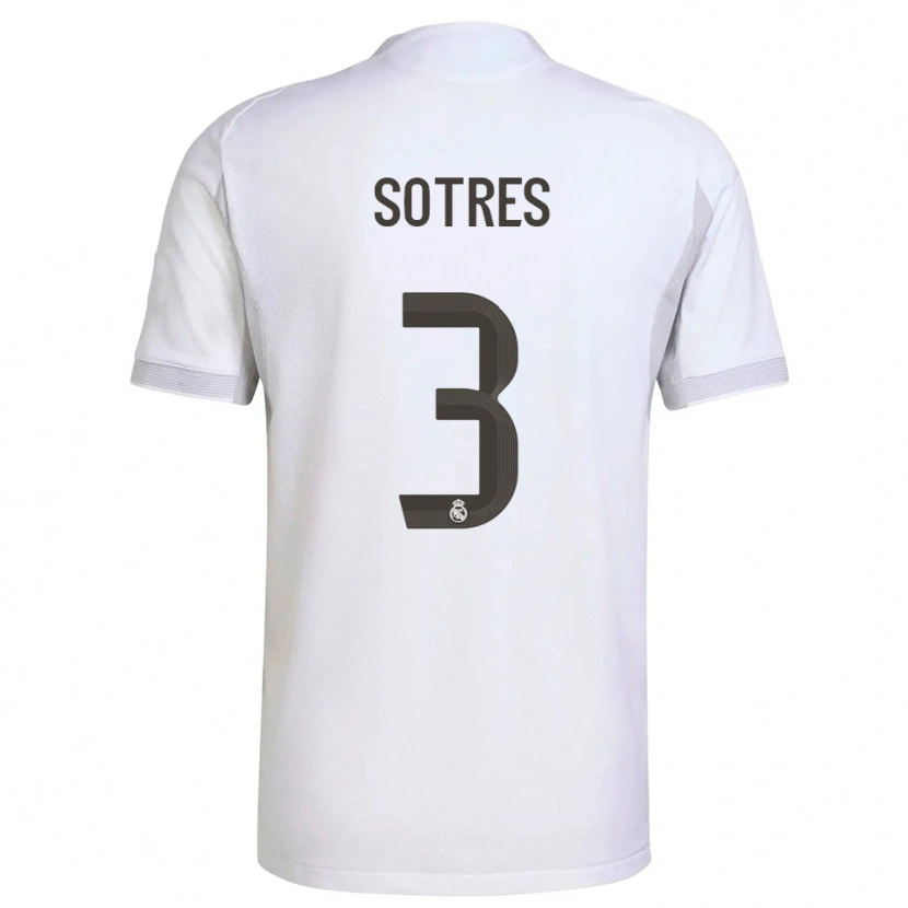 Danxen Kinder Alfredo Sotres #3 Weiß Gelb Heimtrikot Trikot 2025/26 T-Shirt