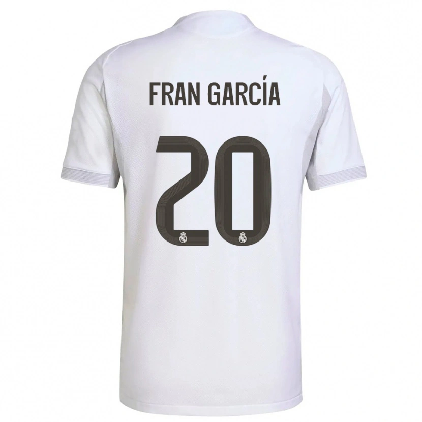 Danxen Kinder Fran García #20 Weiß Gelb Heimtrikot Trikot 2025/26 T-Shirt