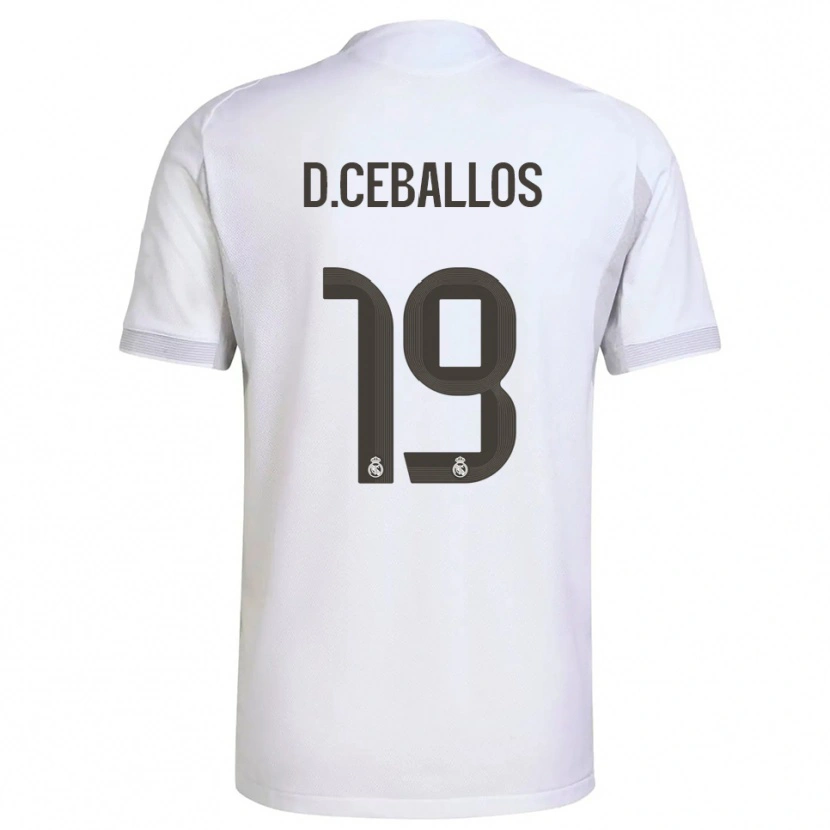 Danxen Kinder Dani Ceballos #19 Weiß Gelb Heimtrikot Trikot 2025/26 T-Shirt