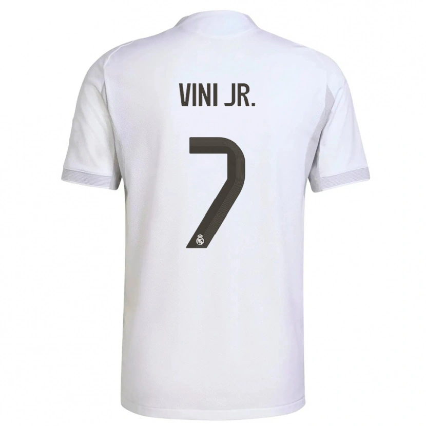 Danxen Kinder Vinicius Junior #7 Weiß Gelb Heimtrikot Trikot 2025/26 T-Shirt