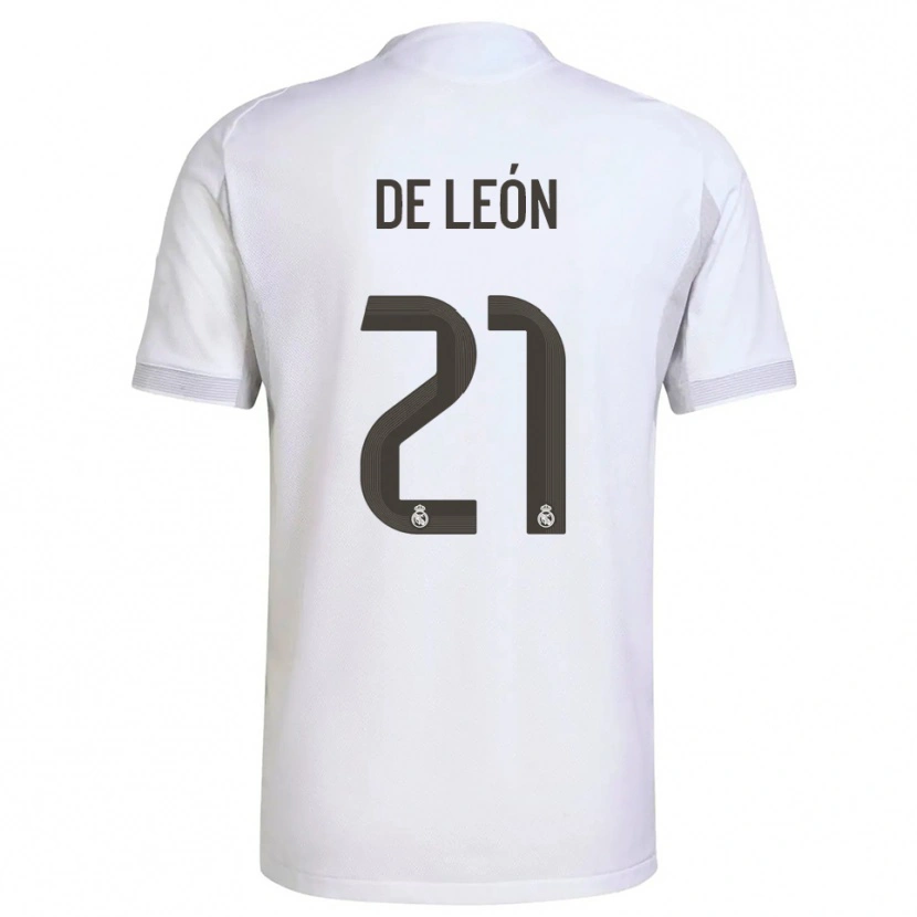 Danxen Kinder Jeremy De León #21 Weiß Gelb Heimtrikot Trikot 2025/26 T-Shirt