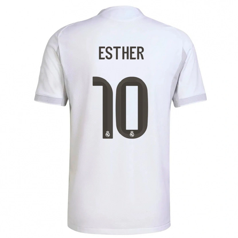 Danxen Kinder Esther Gonzalez #10 Weiß Gelb Heimtrikot Trikot 2025/26 T-Shirt