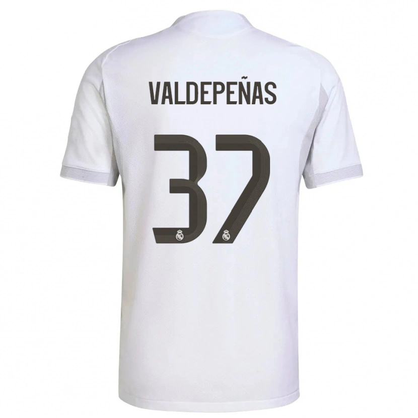 Danxen Kinder Víctor Valdepeñas #37 Weiß Gelb Heimtrikot Trikot 2025/26 T-Shirt