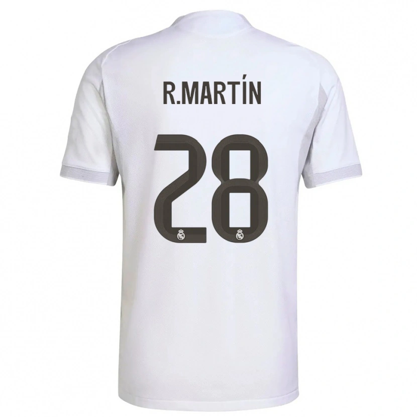 Danxen Kinder Roberto Martín #28 Weiß Gelb Heimtrikot Trikot 2025/26 T-Shirt